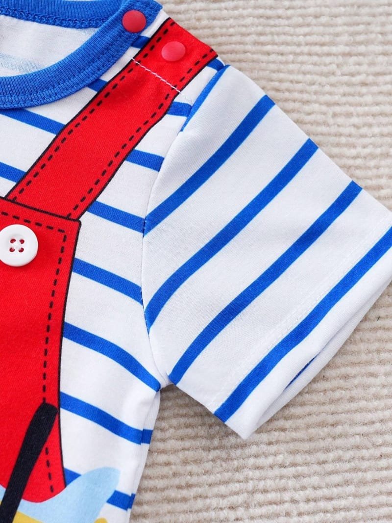 Mameluco multicolor con tiburones para bebé unisex verano