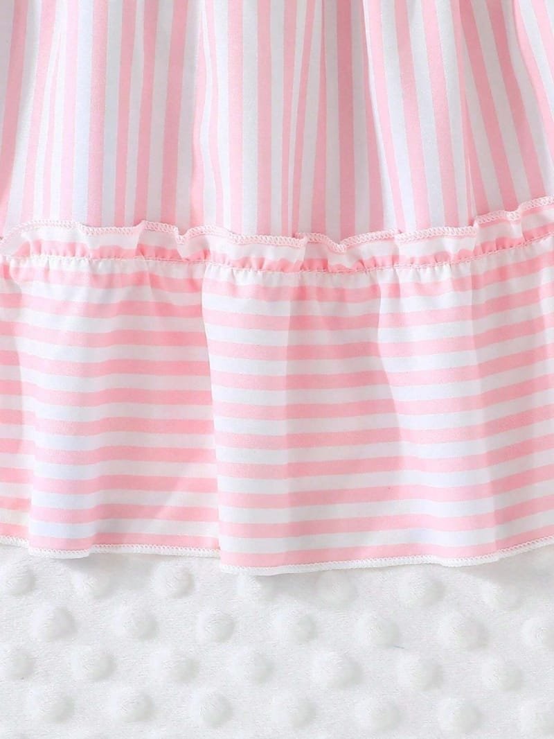 Vestido rosa con rayas para bebé niña sin mangas