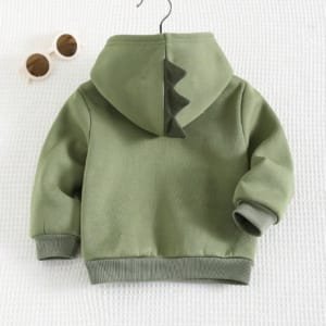 Sudadera verde con dinosaurio y capucha divertida