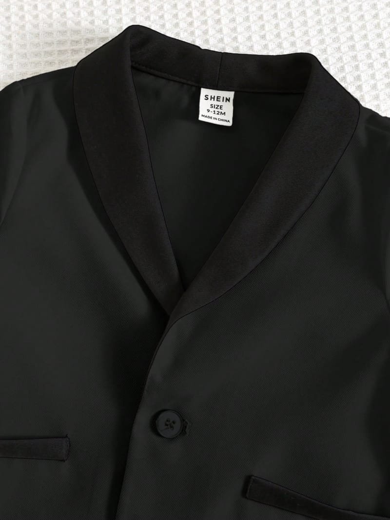 Conjunto negro elegante para bebé niño con blazer