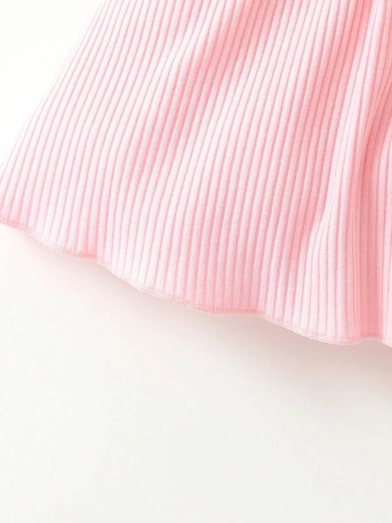 Vestido rosa dulce con moño y volantes para bebé