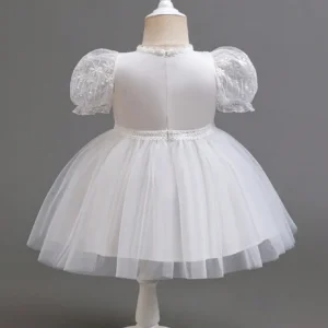 Vestido blanco elegante de princesa con bordados