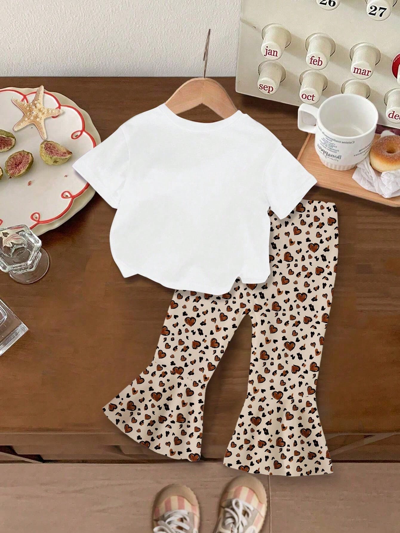 Conjunto Blanco Leopardo Cerezas Bebé Niña Dos Piezas