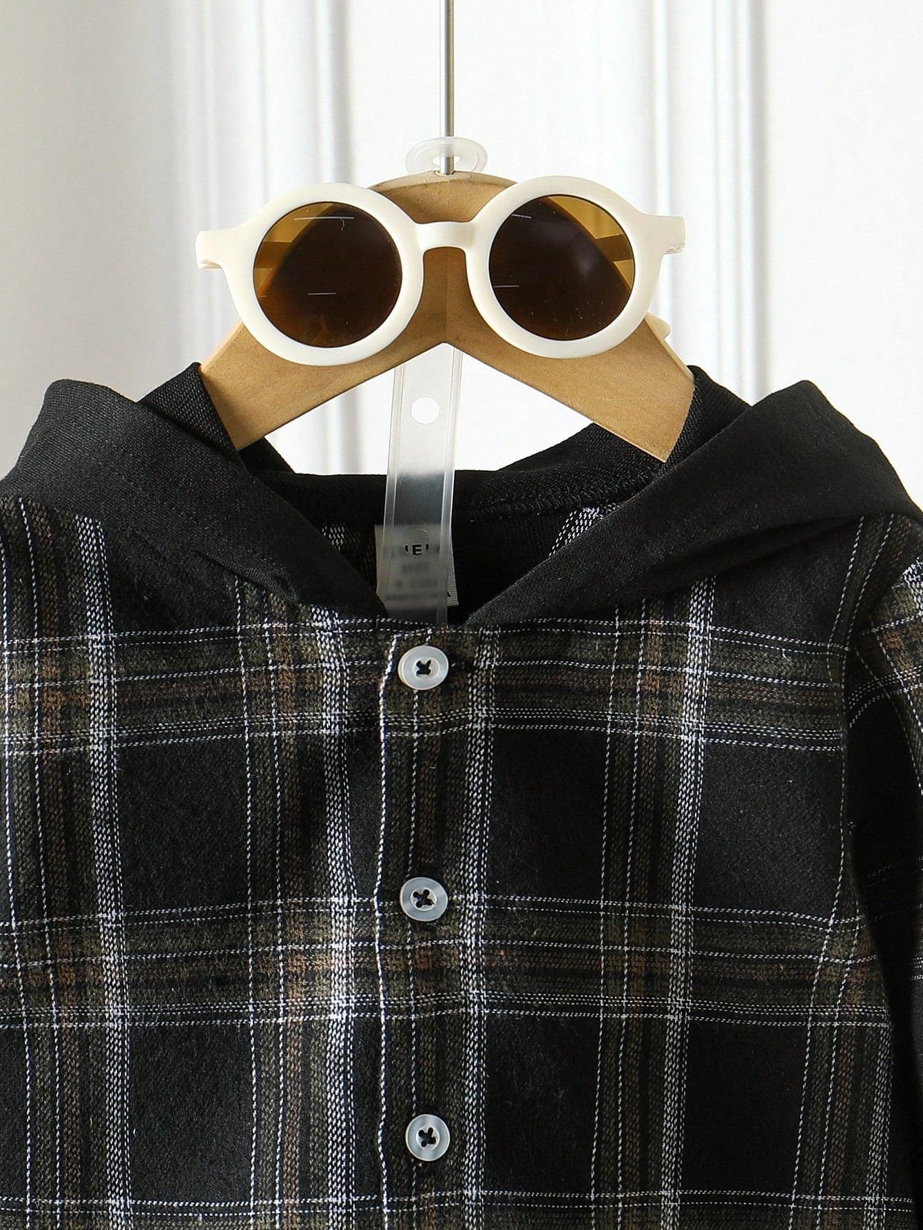 Conjunto Negro Cuadros Bebé Niño Dos Piezas Casual