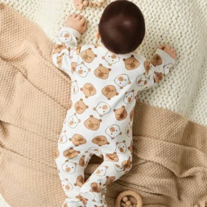 Mameluco Oso Multicolor Suave con Cremallera