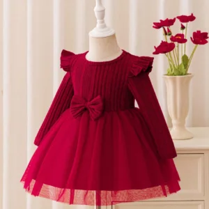 Vestido rojo elegante con falda de gasa