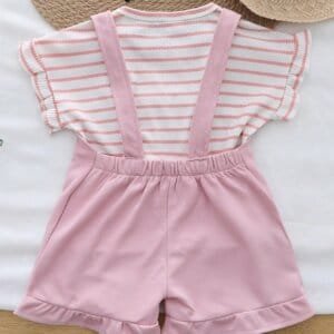 Conjunto casual rosa rayas con tirantes