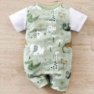 Mameluco verde safari con animales divertidos