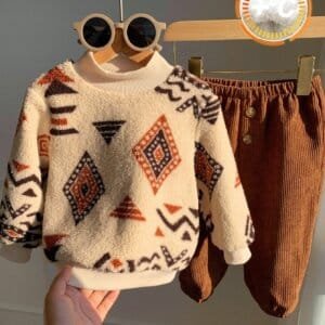 Conjunto térmico albaricoque con suéter y jogger