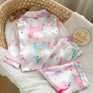 Pijama blanca unicornio dibujos animados