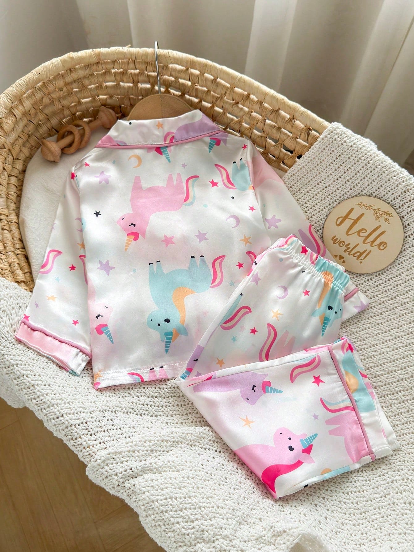 Pijama blanca unicornio dibujos animados