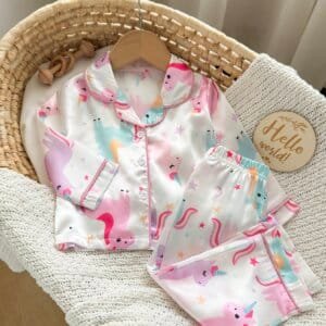 Pijama blanca unicornio dibujos animados