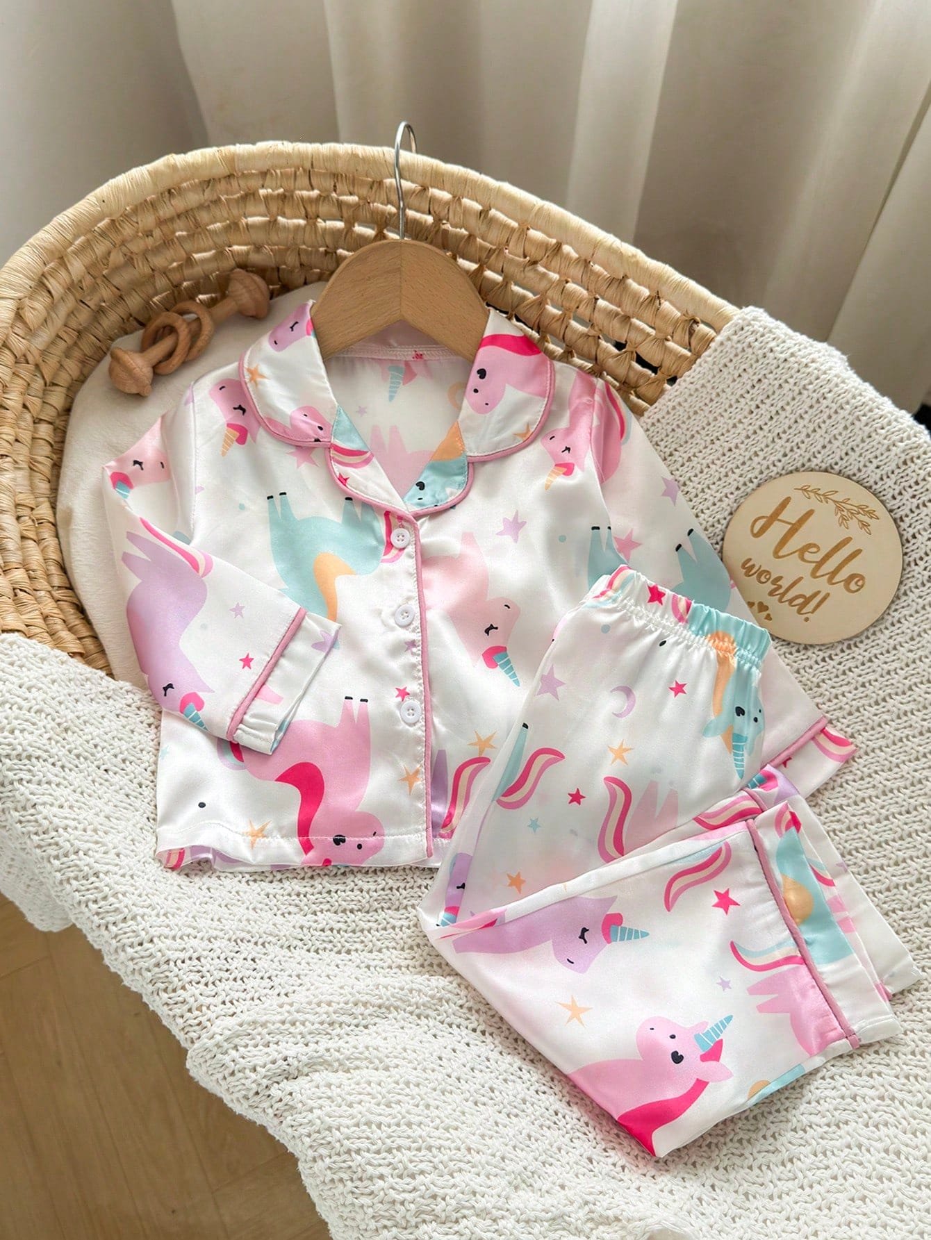 Pijama blanca unicornio dibujos animados