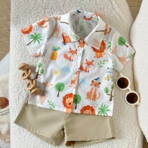 Conjunto safari multicolor con camisa y short