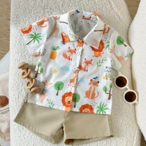 Conjunto safari multicolor con camisa y short